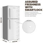 Nikai 170L Gross/112L Net, Double Door Refrigerator with Vegetable Crisper & Adjustable Glass Shelves, Defrosting & Temperature Control, Ideal for Kitchen, Bedroom, Office & Hotels - NRF170DN3M Silver - Image 4