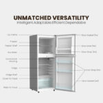 Nikai 170L Gross/112L Net, Double Door Refrigerator with Vegetable Crisper & Adjustable Glass Shelves, Defrosting & Temperature Control, Ideal for Kitchen, Bedroom, Office & Hotels - NRF170DN3M Silver - Image 5