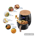 SilverCrest 2400W Air Fryer with 6 Litre Extra Large Capacity, Digital Display, Touch Temperature Control System, For Cooking, Frying and Baking, SilverCrest S-18