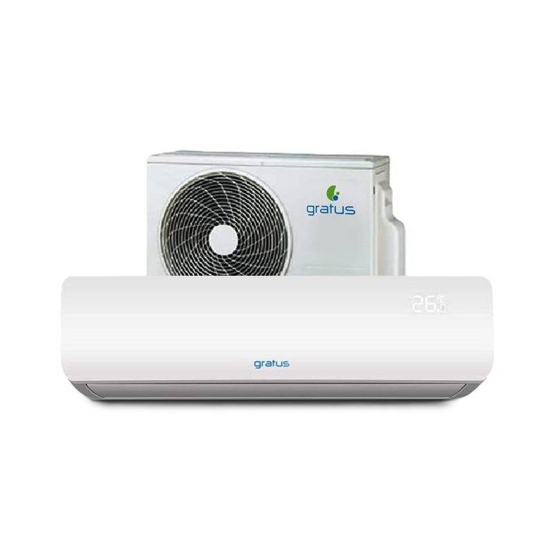 Gratus 1.5 Ton Split Air Conditioner – Rotary Compressor, R410a Gas, Auto Restart, White (Model: GS19SX1)