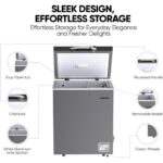 (Renewed-Max) Nikai 200L Gross/138L Net, Single Door Chest Freezer with Storage Basket, High Energy Efficiency Cooling System, Adjustable Temperature, Silent Operation, For Home & Restaurants - NCF200N7S Silver - Image 5