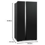 (Renewed - Max) Hitachi 700L Side by Side Refrigerator No Frost, Inverter, Dual Fan, RS700PUK0GBK Black Glass - Image 2