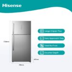(Renewed-Max) Hisense 649L Top Mount No Frost Refrigerator, Digital Control, Twist Ice Maker, RT649N4ASU