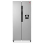 Hoover Side By Side Refrigerator, 532L, Inverter, No Frost, Water Dispenser, Multi Air Flow, LED Light, Premium Silver Trim, Touch Control Display, Inox/Black, Ice Twister - HSB-K532-WS