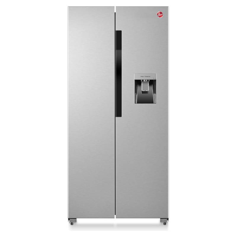 Hoover Side By Side Refrigerator, 532L, Inverter, No Frost, Water Dispenser, Multi Air Flow, LED Light, Premium Silver Trim, Touch Control Display, Inox/Black, Ice Twister - HSB-K532-WS