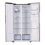 Hoover Side By Side Refrigerator, 532L, Inverter, No Frost, Water Dispenser, Multi Air Flow, LED Light, Premium Silver Trim, Touch Control Display, Inox/Black, Ice Twister - HSB-K532-WS - Image 4