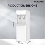 KROME Top Loading Water Dispenser, Hot and Cold Water 2 taps, Floor Standing, Made with SUS 304 Tank and Food-grade Silicone Gel Tube, White - KR-WDTL 2TW - Image 2