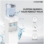 KROME Top Loading Water Dispenser, Hot and Cold Water 2 taps, Floor Standing, Made with SUS 304 Tank and Food-grade Silicone Gel Tube, White - KR-WDTL 2TW - Image 4
