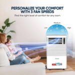 NIKAI 1 Ton Portable Air Conditioner 12000 BTU with Remote control, Digital Display, 3 Fan Speeds, Low Noise, Powerful Cooling with R410 Gas, Rotary Compressor, Best for Home & Office - NPAC12512A5 - Image 5