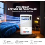NIKAI 1 Ton Portable Air Conditioner 12000 BTU with Remote control, Digital Display, 3 Fan Speeds, Low Noise, Powerful Cooling with R410 Gas, Rotary Compressor, Best for Home & Office - NPAC12512A5 - Image 7