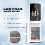 Nikai Top Loading Water Dispenser with 3 Tap Design Hot, Cool, Normal Water, Compressor Cooling, 16L Cabinet, Stainless Steel Tank, Low Noise, Anti-Bacterial Design, Anti-Spill - NWD1400C (White) - Image 3