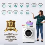 Nikai 6KG 1000 RPM Front Load Washer with 12 Programs, 5 Star Energy Saving Rating, Quick Wash, Fully Automatic Washing Machine, Digital LCD Display, Child Lock Best for Home & Camps-NWM600FN7 White - Image 6