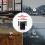 Crownline 1 Ton Portable Air Conditioner, 12,000 BTU, 4-in-1 Cooling, Dehumidifier, Fan, Auto Mode, 3 Fan Speeds, Touch Screen, Remote Control, 4H Timer, 18-32°C, 410m³/h Airflow | PAC-405 - Image 4