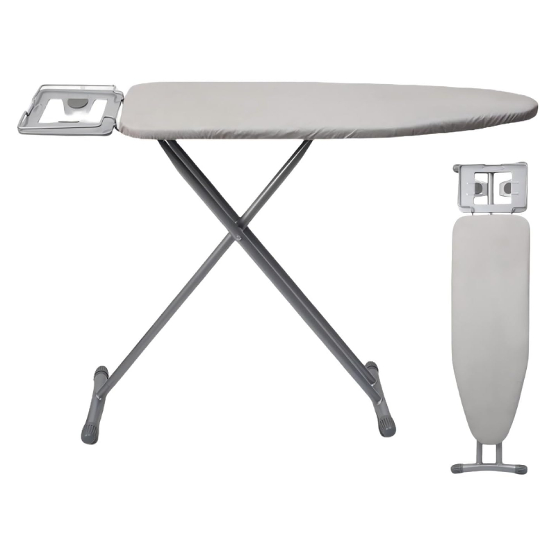 SKY-TOUCH Ironing Board 110x33cm, Folding Ironing Stand with Jumbo Iron Rest, Heavy Sturdy Metal Frame Legs Iron Stand, Ironing Board Adjustable Height for Home Laundry Room or Dorm Use, Grey