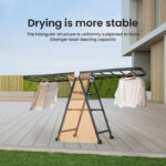 Necomi Foldable Drying Rack, 3-Layer Clothes Dryer 170 * 95 * 47cm, Large Clothes Drying Rack with Wheels, Sturdy and Durable, Height Adjustable, Stainless Steel - Image 4