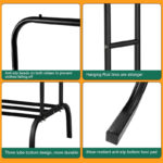 SKY-TOUCH Double-Rail Clothes Rack|Multifunctional Heavy-duty Clothes Rack|Metal Freestanding Clothes Rail Garment|with Lower Storage Shelf|Hanging Rack Organizer for Bedroom|Black 110.5 * 50 * 152cm - Image 5