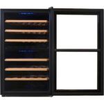 Kenwood Beverage Cooler 43 Bottles Wine Refrigerator With Dual Temperature Zone, Double Glass Door, Blue Light, Smart Control Bcw43.000Bk Black - Image 4
