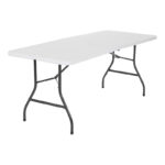Showay Class Dn-Bm0 Heavy Duty Folding Table Centerfold, Ideal For Crafts, Outdoor Events, Convenient Carry Handle, 6-Feet, White - Cldnbm09