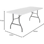 Showay Class Dn-Bm0 Heavy Duty Folding Table Centerfold, Ideal For Crafts, Outdoor Events, Convenient Carry Handle, 6-Feet, White - Cldnbm09 - Image 3