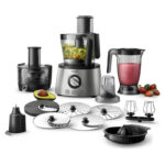 Philips 7000 Series Food Processor - PowerChop technology, 1300W, 3.4L Bowl, 1.5L Jar, Blender, Centrifugal Juicer + Citrus Press, Metal Kneading Hook - HR7778/01