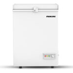 Nikai 150L Gross/100L Net, Single Door Chest Freezer with Storage Basket, High Energy Efficiency Cooling System, Adjustable Temperature, Silent Operation, Ideal for Home & Restaurants - NCF150N7 White