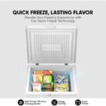 Nikai 150L Gross/100L Net, Single Door Chest Freezer with Storage Basket, High Energy Efficiency Cooling System, Adjustable Temperature, Silent Operation, Ideal for Home & Restaurants - NCF150N7 White - Image 5