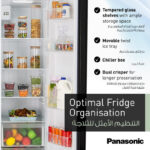 Panasonic 734 Liters Side By Side Refrigerator, Inverter, Surround Cooling, Matte Black - NR-BS734MS - Image 3