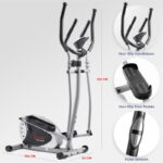 Sunny Health & Fitness Magnetic Elliptical Machine, Total Body Cross Trainer with LCD Monitor and Pulse Rate Grips, Cardio Exercise Equipment For Home, SF-E905 - Image 4