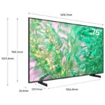 Samsung 75 Inch UHD TV DU8000 4K, Dynamic Crystal Color, AirSlim Design, Tizen Smart TV – UA75DU8000UXZN (2024 UAE Version) - Image 2