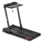 PowerMax Fitness JogPad-3 (4HP Peak) Motorized 2 in 1 Under Desk Treadmill for Home Workout | Walkingpad | Remote Control, Max user 110kg, Top speed 12 kmph, LED Display, Bluetooth,Speaker,ipad holder