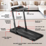 PowerMax Fitness JogPad-3 (4HP Peak) Motorized 2 in 1 Under Desk Treadmill for Home Workout | Walkingpad | Remote Control, Max user 110kg, Top speed 12 kmph, LED Display, Bluetooth,Speaker,ipad holder - Image 3