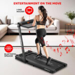 PowerMax Fitness JogPad-3 (4HP Peak) Motorized 2 in 1 Under Desk Treadmill for Home Workout | Walkingpad | Remote Control, Max user 110kg, Top speed 12 kmph, LED Display, Bluetooth,Speaker,ipad holder - Image 4
