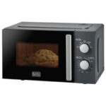 BLACK+DECKER Microwave Oven, 20L, 700W Power, 30-Min Timer, Rotary Dial Control, Chrome Finish Knobs, 5 Power Levels for Precise Cooking, Compact Design for Kitchens, Black - MZ2015P-B5 - Image 2