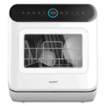COMFEE' Mini Dishwasher Countertop Dishwasher 3 Place Settings 6 Programs, Freestanding, Touch Control, LED Display, Delay Start and Off-peak Wash Function - White