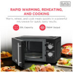 BLACK+DECKER Microwave Oven, 20L, 700W, 5 Power Levels, Defrost Function, 35-Min Timer, 255mm Glass Turntable for Even Cooking, Black, MZ2005P-B5 - Image 2