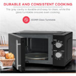BLACK+DECKER Microwave Oven, 20L, 700W, 5 Power Levels, Defrost Function, 35-Min Timer, 255mm Glass Turntable for Even Cooking, Black, MZ2005P-B5 - Image 5