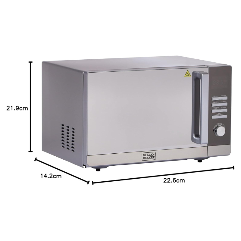 MZ2010P-B5-2 BLACK+DECKER 30L Digital Microwave Oven with Grill MZ2010P-B5 – 900W, Mirror Finish, Auto Menu & Defrost Function - Image 2