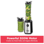 BLACK+DECKER Sports Blender/Smoothie Maker 300W, 6-Piece Set, 21,500 RPM Turbo Speed, SBX300-B5 Black - Image 3