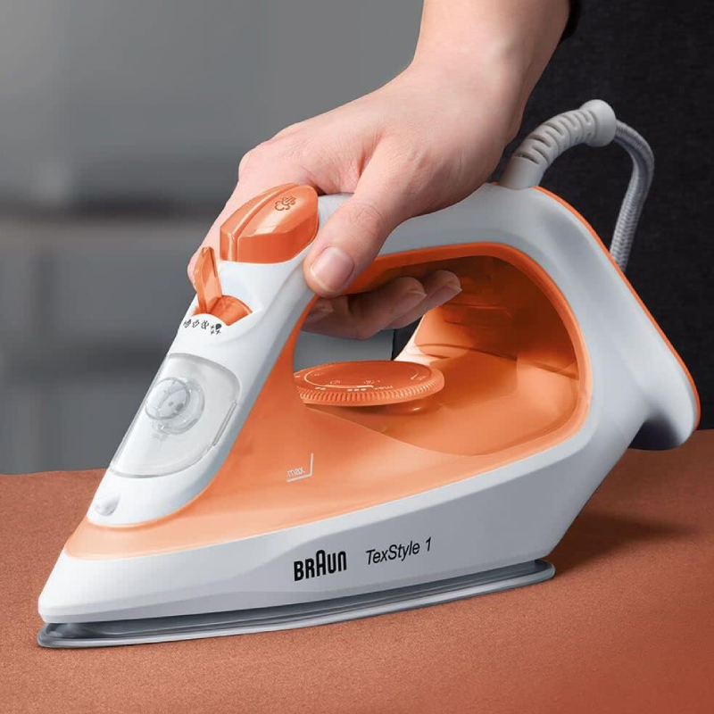 SI1009-4 Braun TexStyle 1 Steam Iron SI1009, 1900W Power, 50% Energy Saving, Lightweight Design, Orange - Image 4