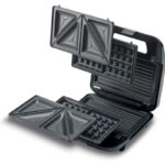 Kenwood 3-in-1 Sandwich Maker SMM02.000SI – Waffle Maker & Grill with Non-Stick Multifunctional Plates, Silver/Black - Image 3