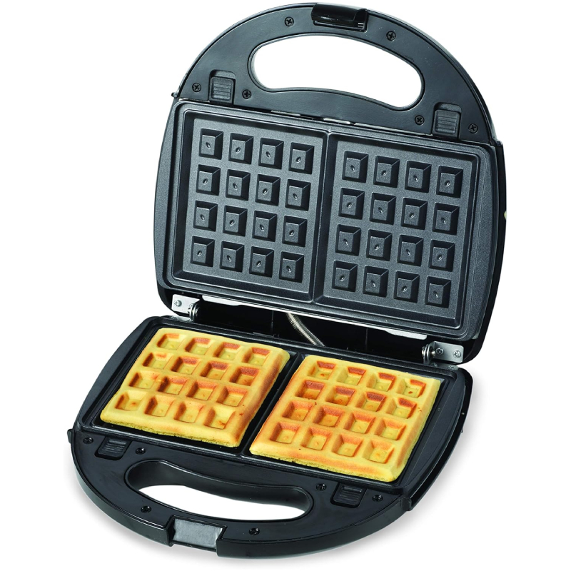 Smm01.Aobk-4 Kenwood Sandwich Maker 3 in 1, Grill/Griddle & Waffle Maker, Dual Plate Press, Non-Stick Plates, Compact Bread Toaster, SMM01.A0BK Black/Metal - Image 4