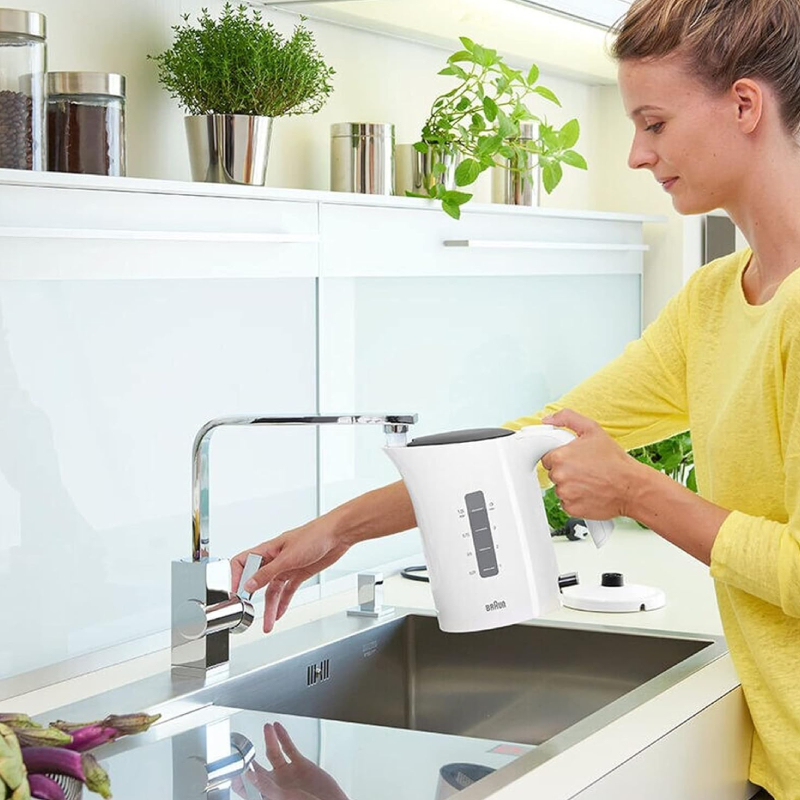 WK3000WH-4 Braun PurEase Electric Kettle 1L, 2200W Rapid Boil System, 3-Way Protection, White – WK3000WH - Image 4