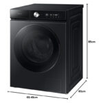 Samsung 11.5Kg Front Load Washer WW11BB944DGB/GU, EcoBubble, AI Wash, Auto Open Door, Black - Image 2