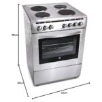 Hoover Electric Hot Cooker 60cm 4 Hot Plates Multifunction Oven FEC66.01S Stainless Steel - Image 2