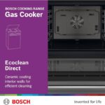 Bosch 4 Burners Cooker 66L Freestanding Gas Cooker 3D Hotair EcoClean HXQ38AE50M Stainless Steel - Image 4